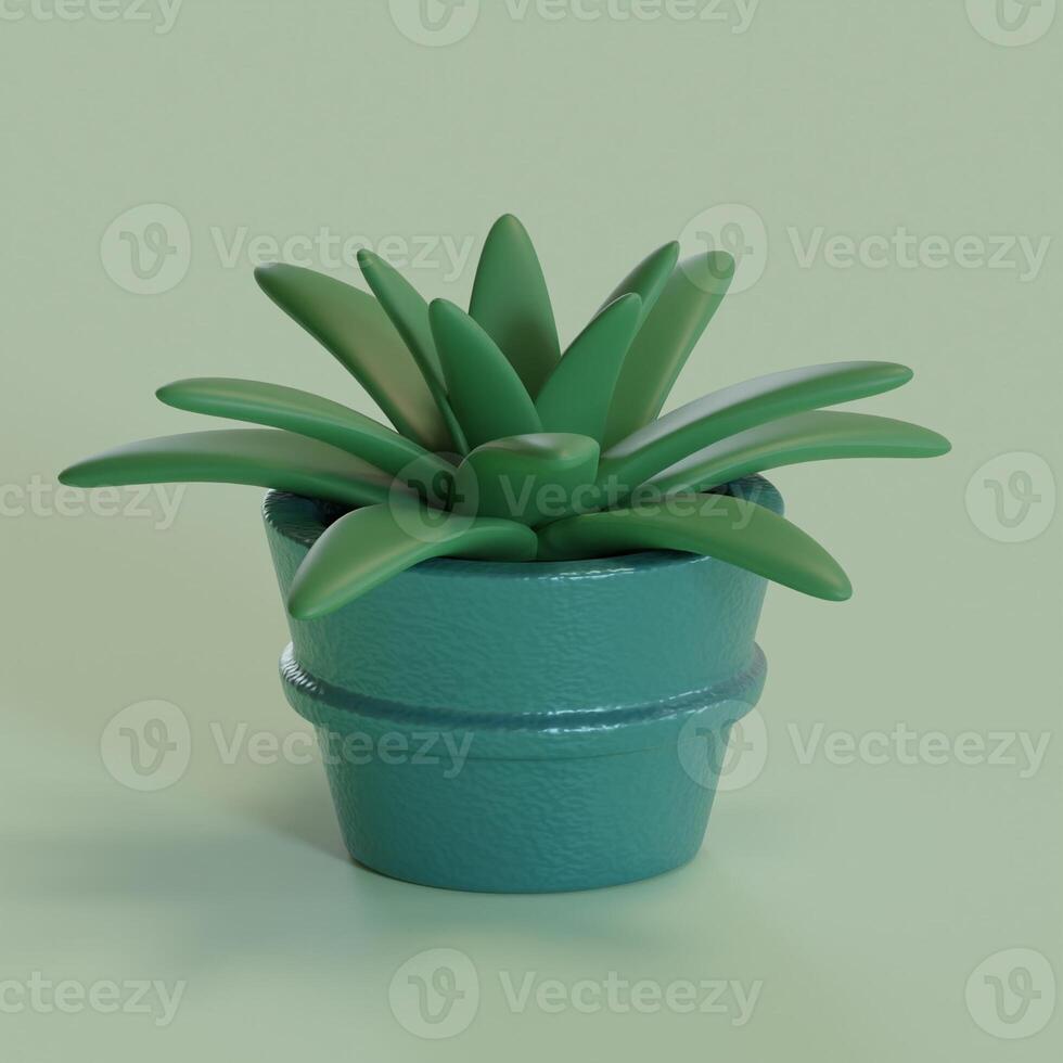 3d gerendert Aloe vera im Blau Topf perfekt zum Design Projekt foto