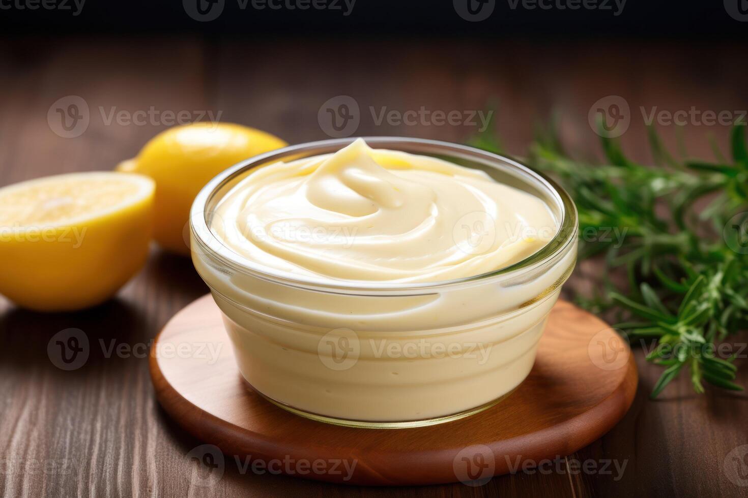 ai generiert lecker Mayonnaise auf das Tabelle foto