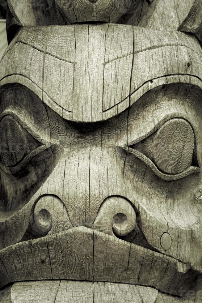 Totem-Nahaufnahme, Stadt Pelikan, Alaska? foto