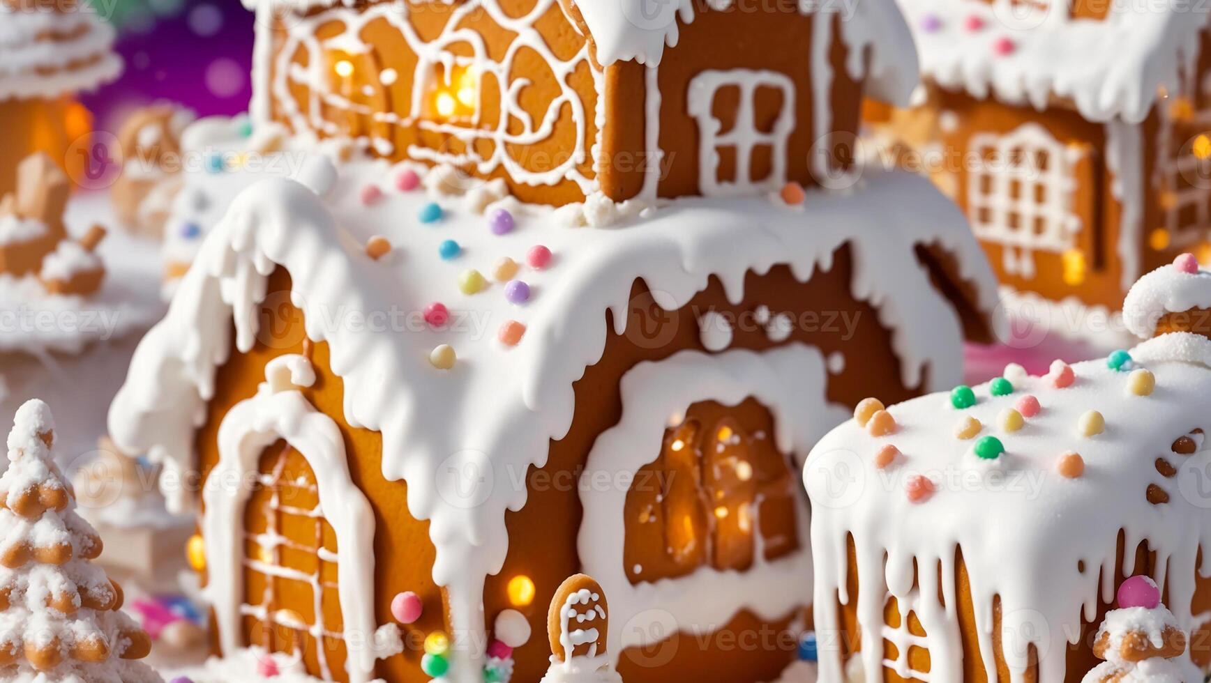 ai generiert Schön, Lebkuchen, Haus foto