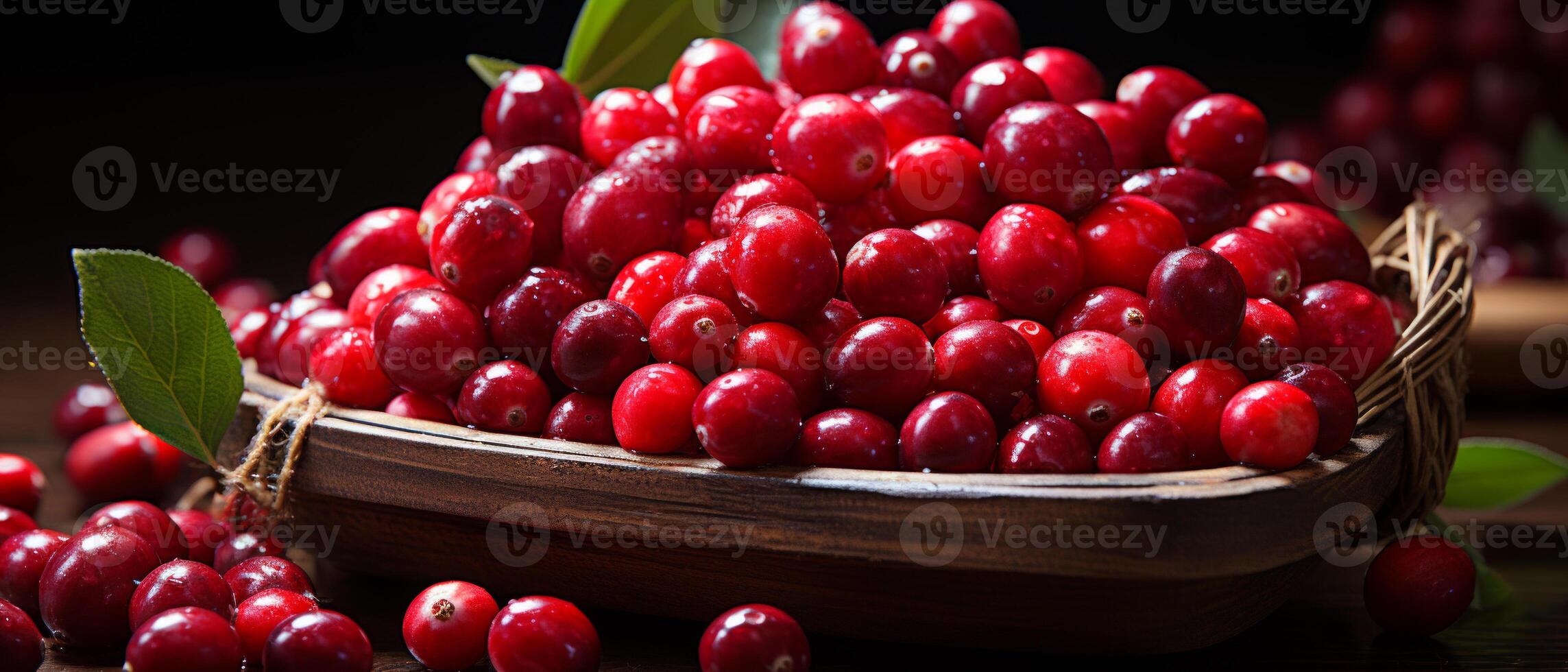 ai generiert beschwingt Preiselbeeren im ein Schüssel. foto