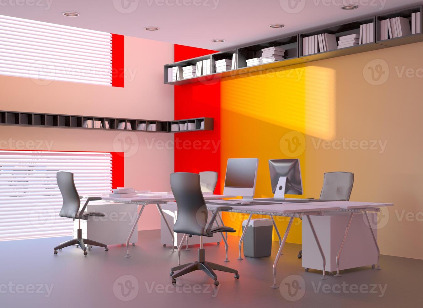 3d machen von modern Büro Innere Design foto