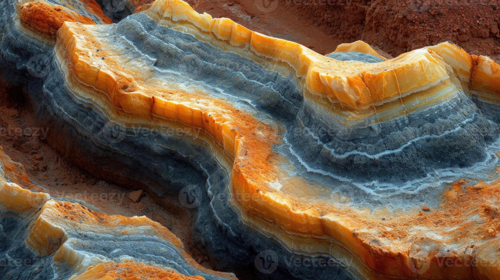 ai generiert das hell Farben von das zerstört Sandstein Felsen im das Schlucht. USA. Arizona foto