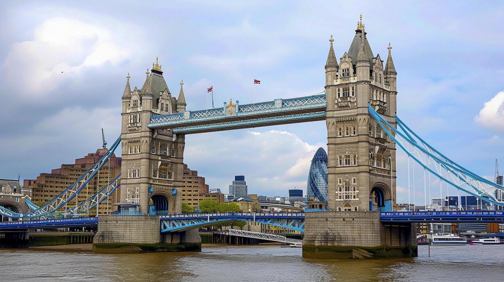 ai generiert Foto Brücke See Natur Schönheit Betrachtung ai generiert