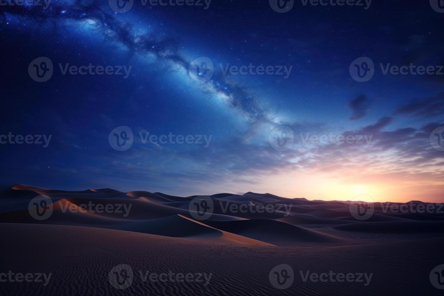 ai generiert Saudi Arabien milchig Weg beim Wüste foto