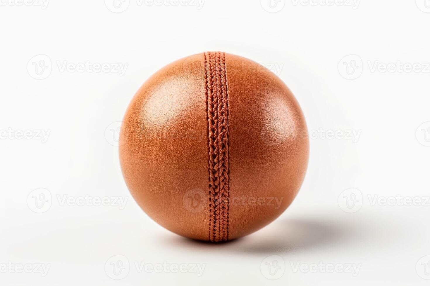 ai generiert Nahansicht Bild von Neu Leder Kricket Ball foto