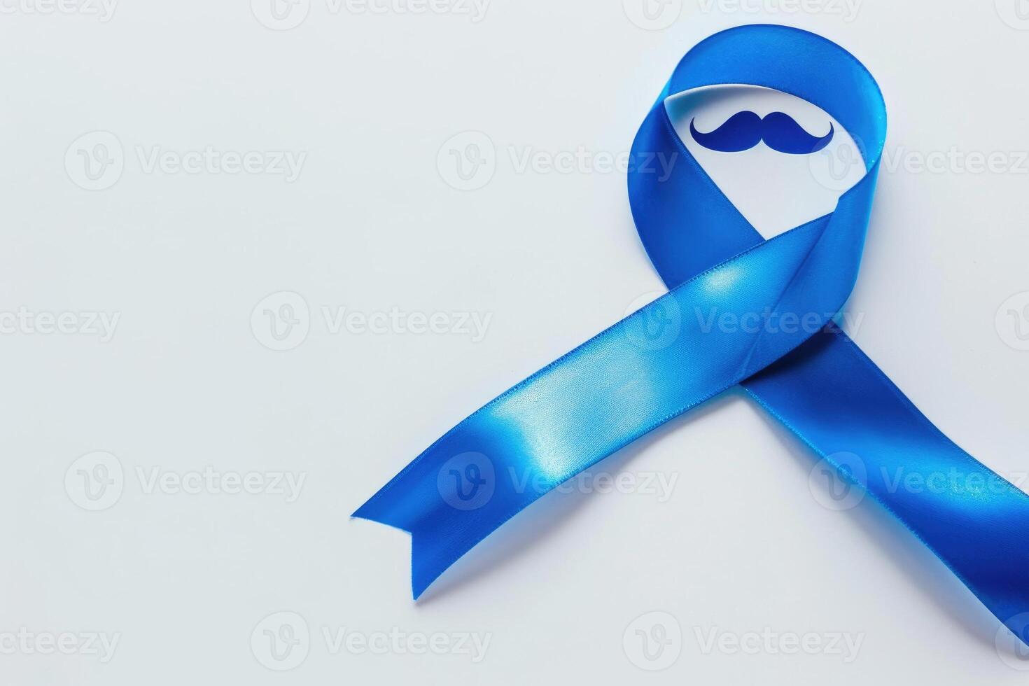 ai generiert Blau Band Schnurrbart zum Herren Gesundheit Unterstützung. Ideal zum Gesundheitswesen und Besondere Gelegenheiten. foto