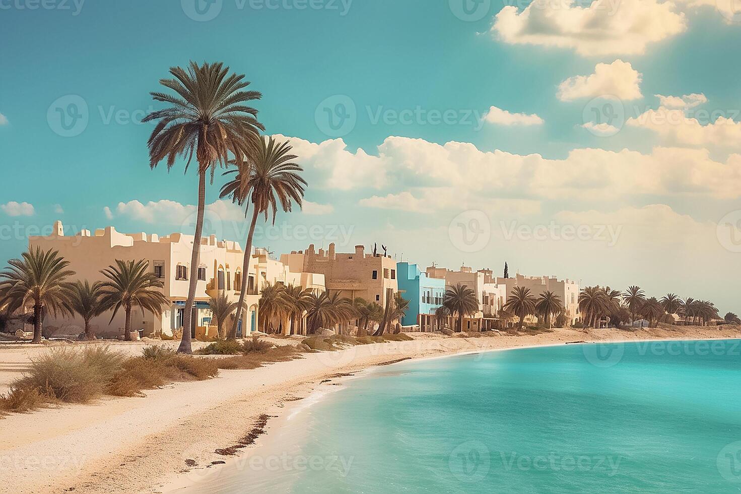 ai generiert Djerba Insel im Tunesien foto