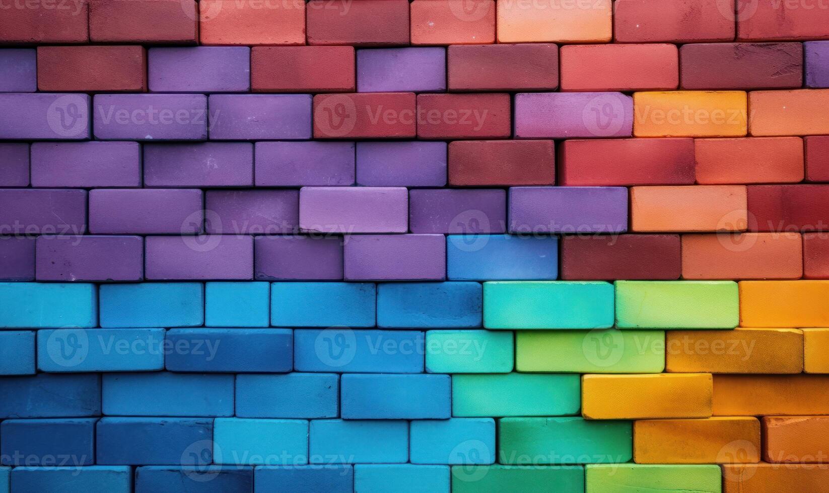 ai generiert bunt Backstein Mauer Hintergrund. abstrakt Hintergrund von bunt Backstein Mauer. foto