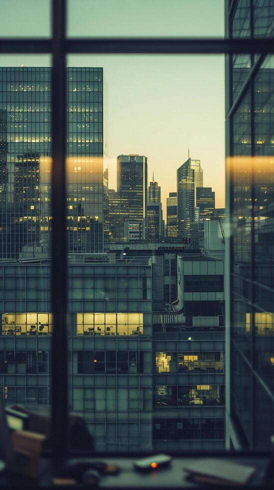 ai generiert Stadtbild durch das Fenster, Hintergrund Bild, generativ ai foto