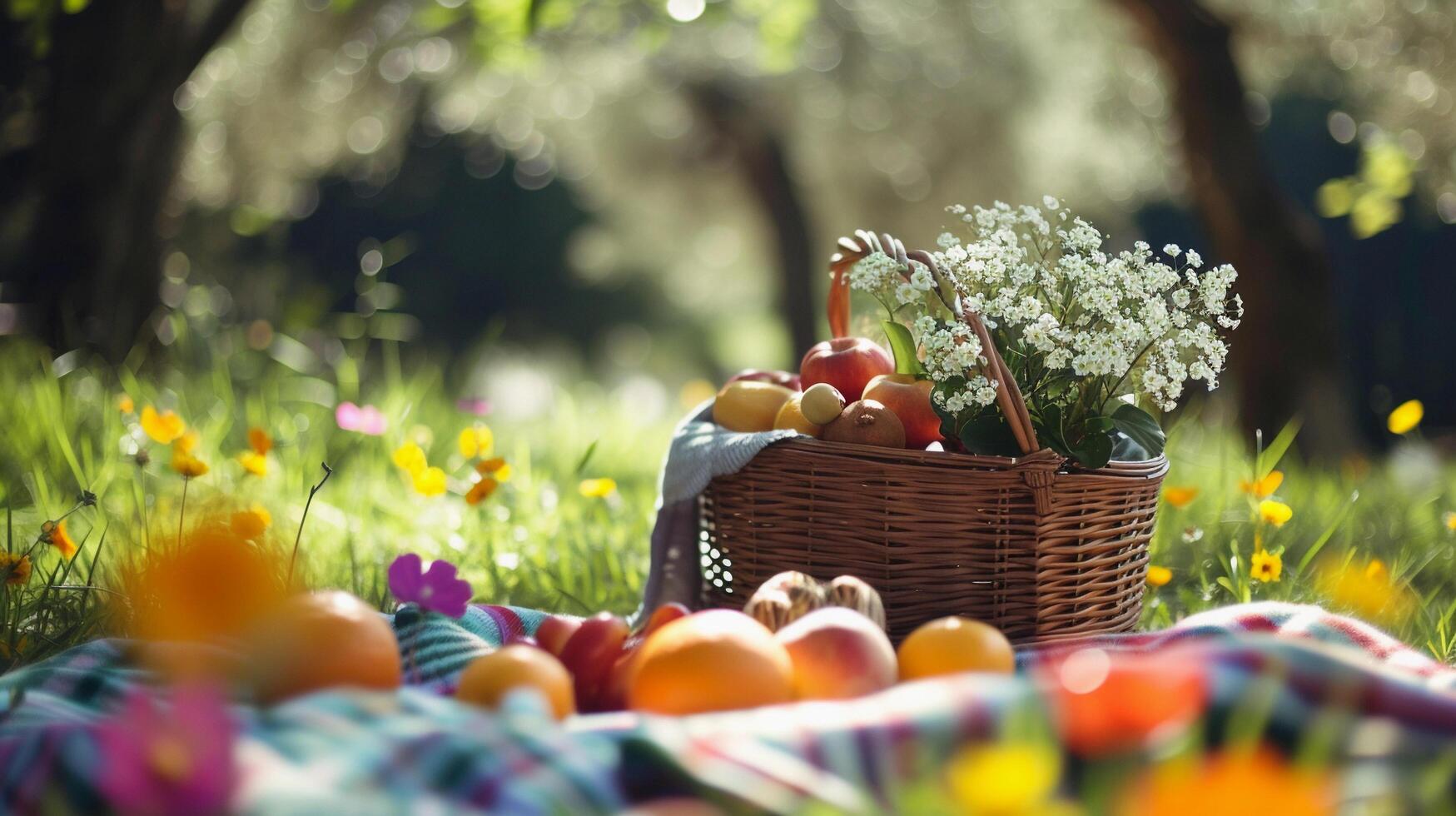 ai generiert Picknick im das Park, Hintergrund Bild, generativ ai foto