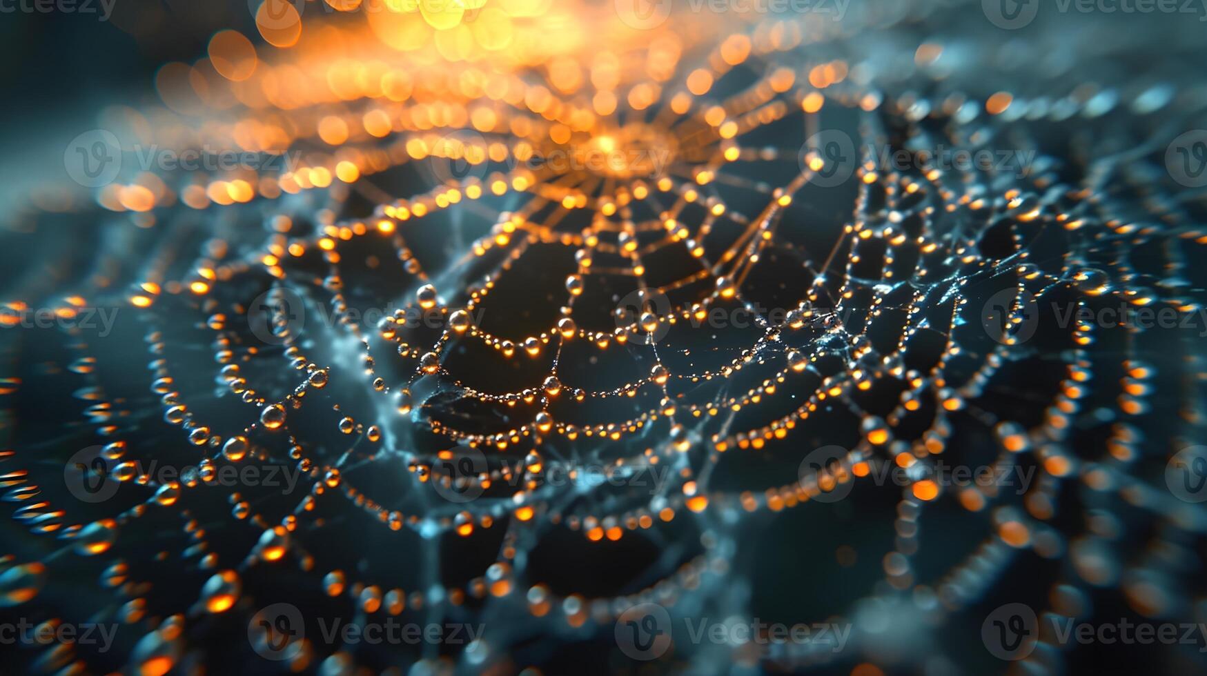 ai generiert kompliziert Ballett von hauchdünner Fäden im ein Spinnennetz, Hintergrund Bild, ai generiert foto