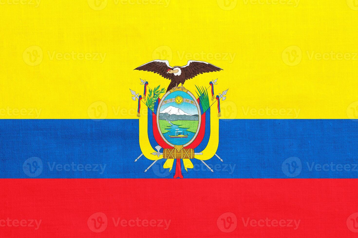 Flagge von Republik von Ecuador auf ein texturiert Hintergrund. Konzept Collage. foto