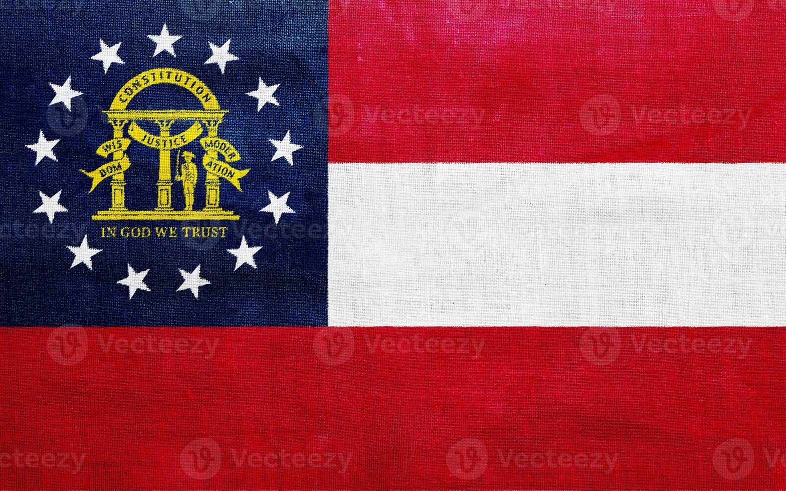 Flagge von Georgia USA Zustand auf ein texturiert Hintergrund. Konzept Collage. foto