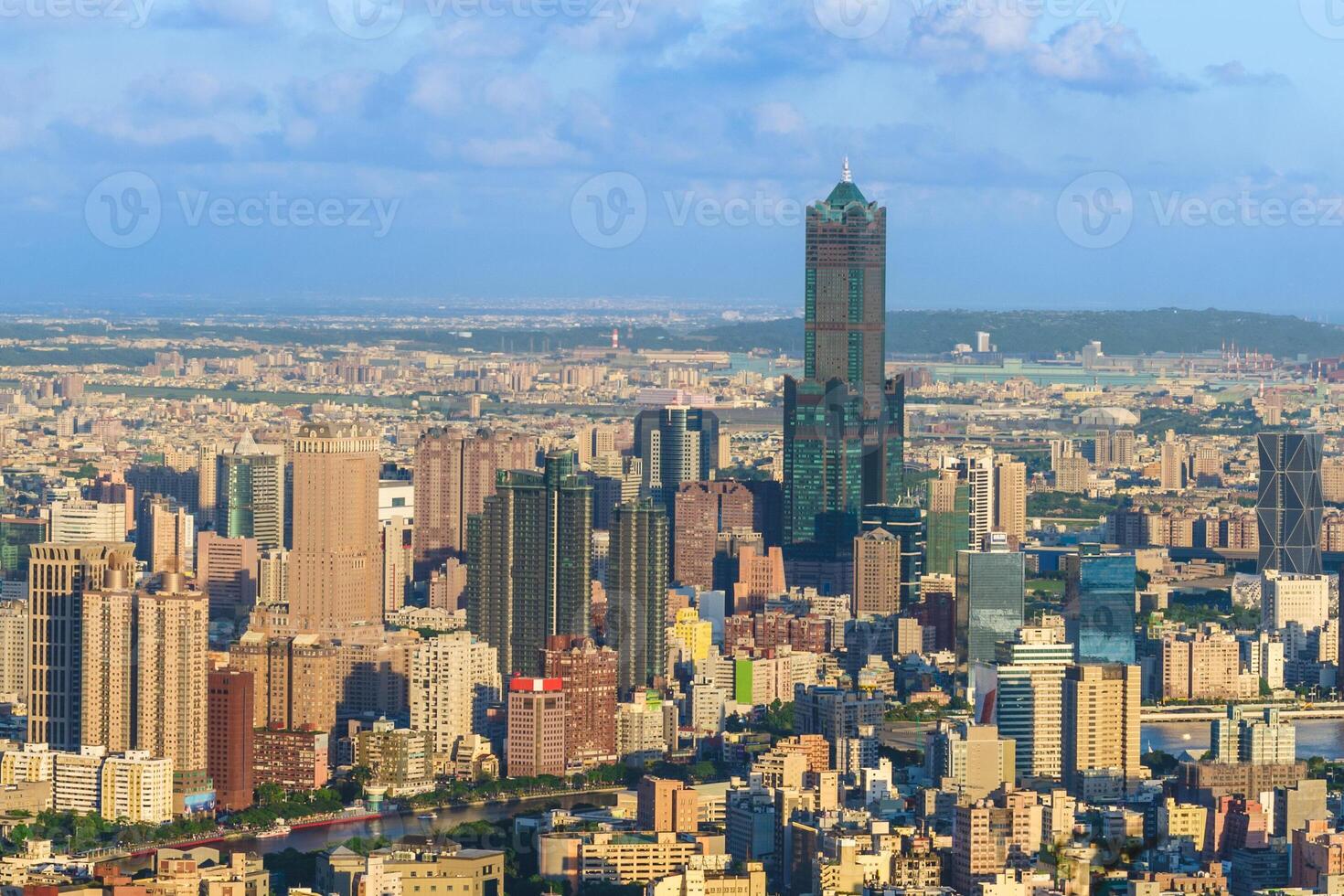 Landschaft von kaohsiung Stadt und Hafen im Taiwan foto