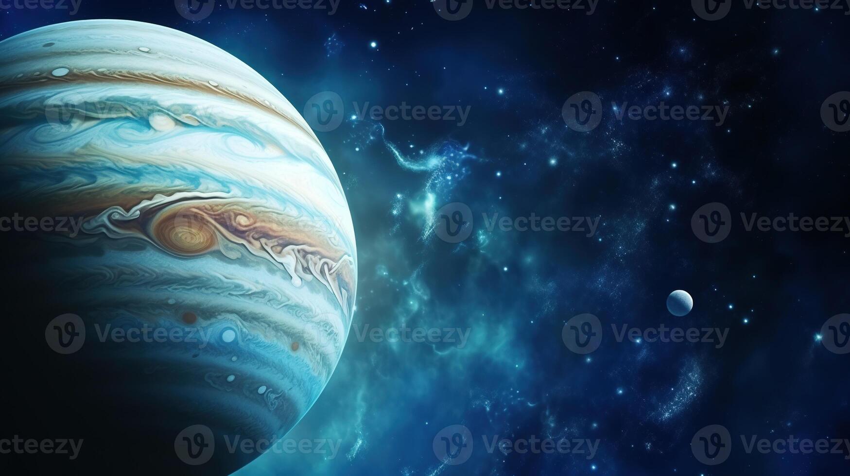 ai generiert Jupiter Planet im Raum. himmlisch, kosmisch, Solar- System, Astronomie, Universum, galaktisch, planetarisch foto