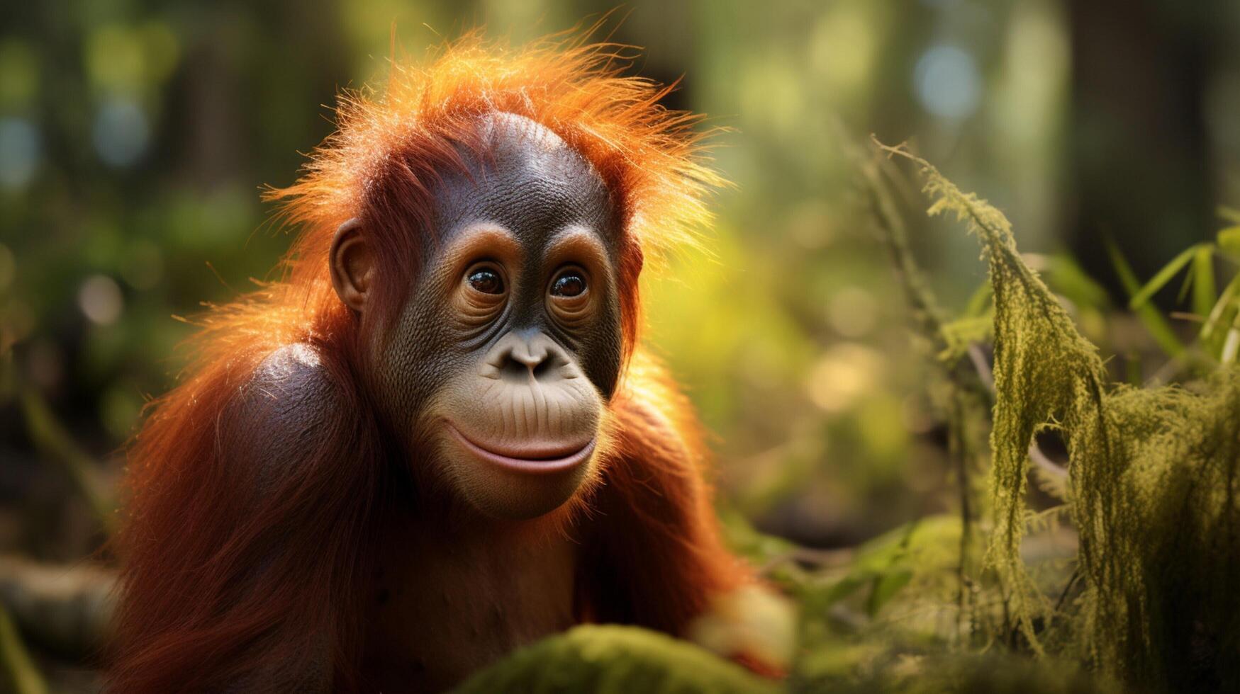 ai generiert Orang-Utan hoch Qualität Bild foto