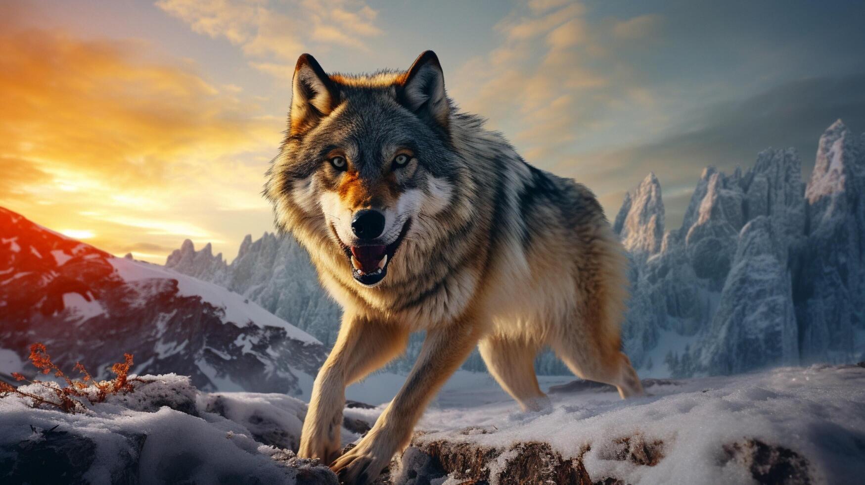 ai generiert Wolf hoch Qualität Bild foto