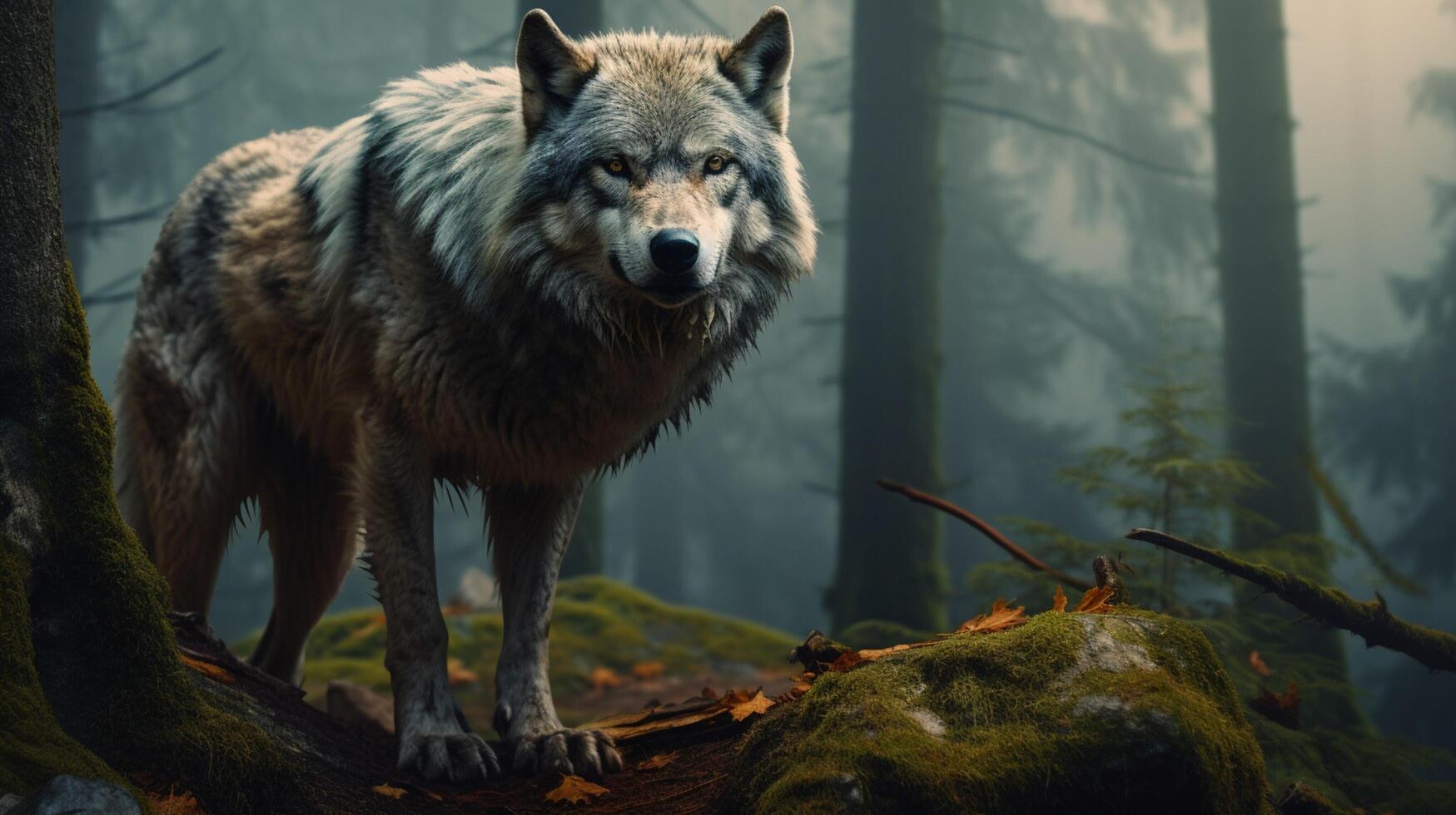 ai generiert Wolf hoch Qualität Bild foto