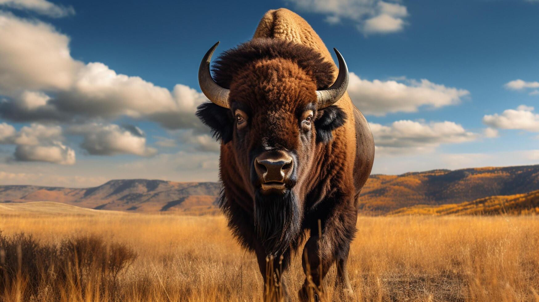 ai generiert Bison hoch Qualität Bild foto