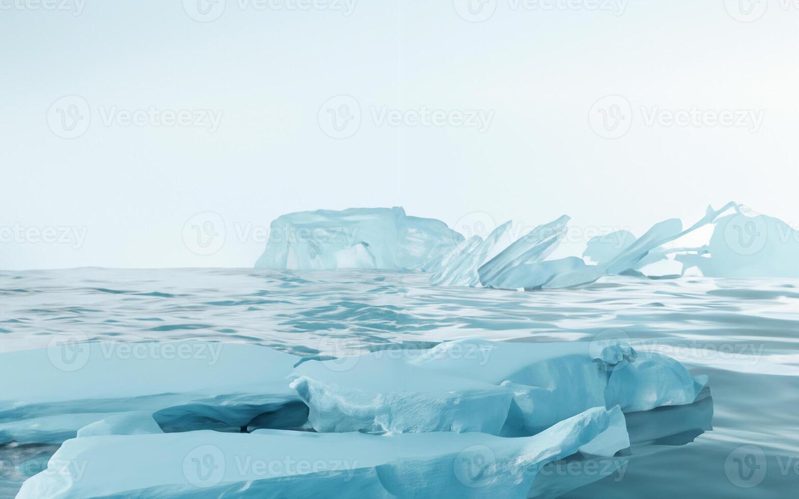 minimal Cooler Ton Hintergrund zum Produkt Vitrine und kosmetisch Präsentation. das Blau Stein Podium auf das Wasser im Vorderseite von Sonnenschirm Schatten mit ein kalt Winter Stimmung. realistisch, 3d machen Illustration. foto