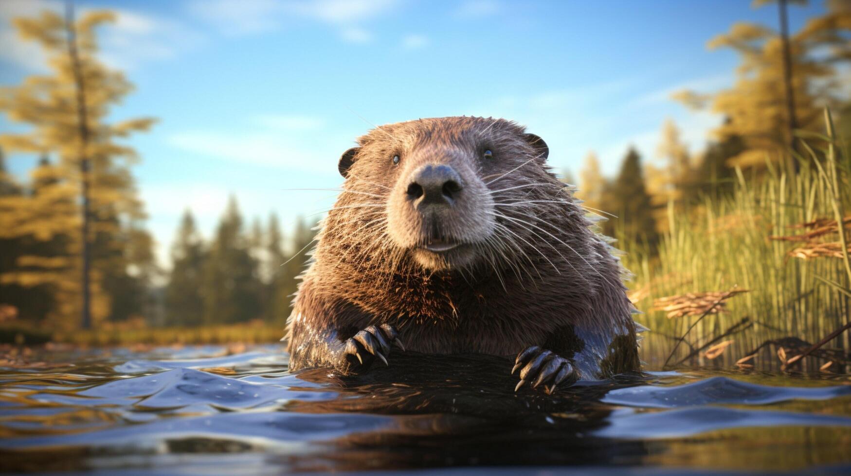 ai generiert Biber hoch Qualität Bild foto