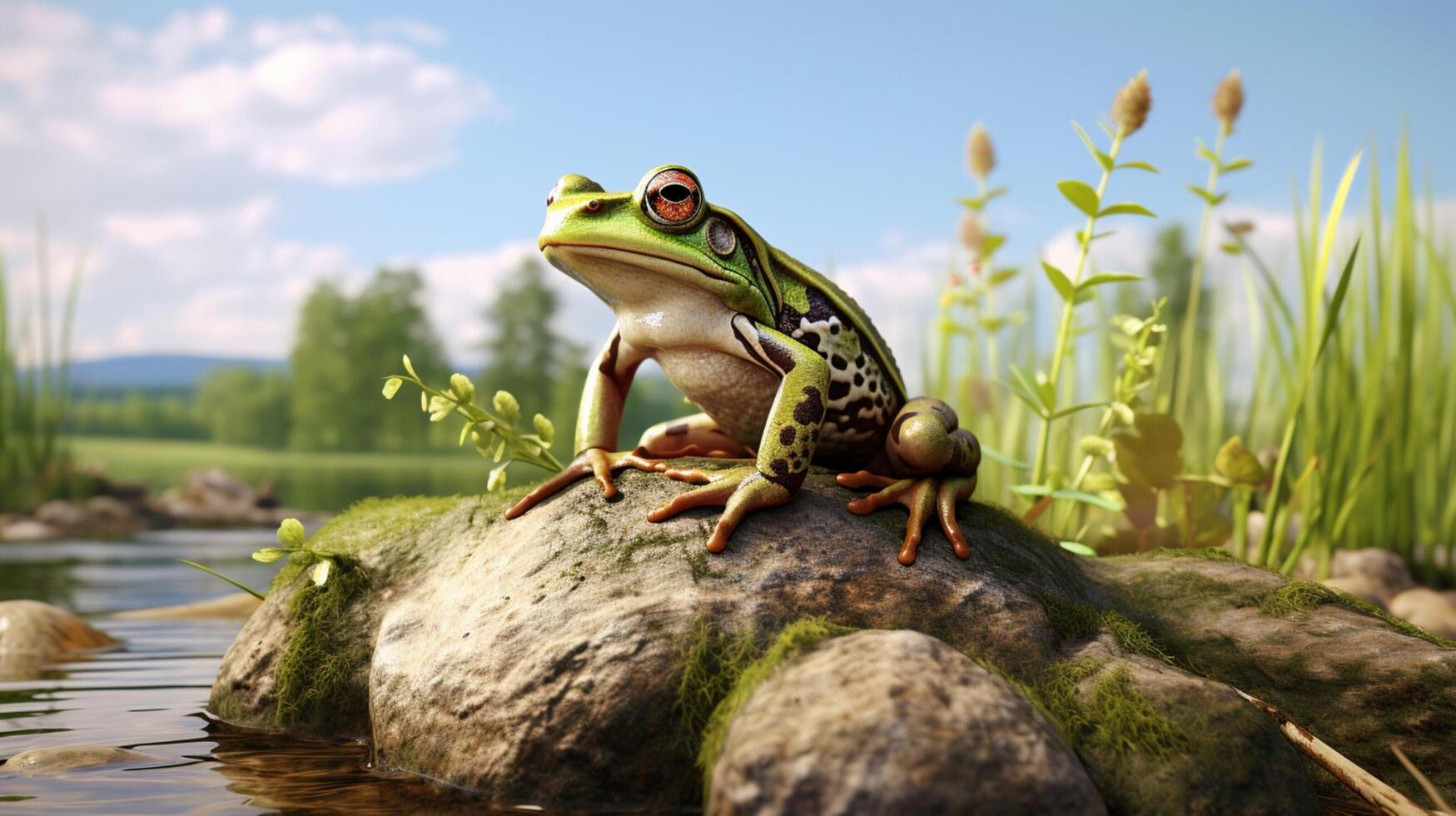 ai generiert Frosch hoch Qualität Bild foto