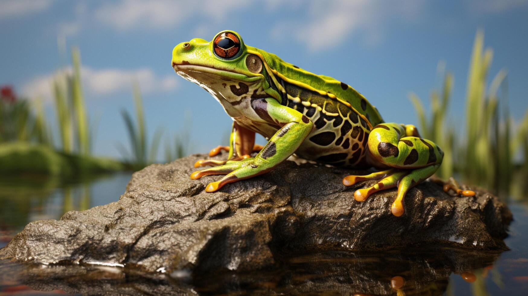 ai generiert Frosch hoch Qualität Bild foto