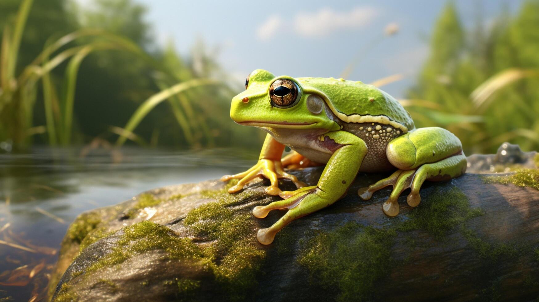 ai generiert Frosch hoch Qualität Bild foto