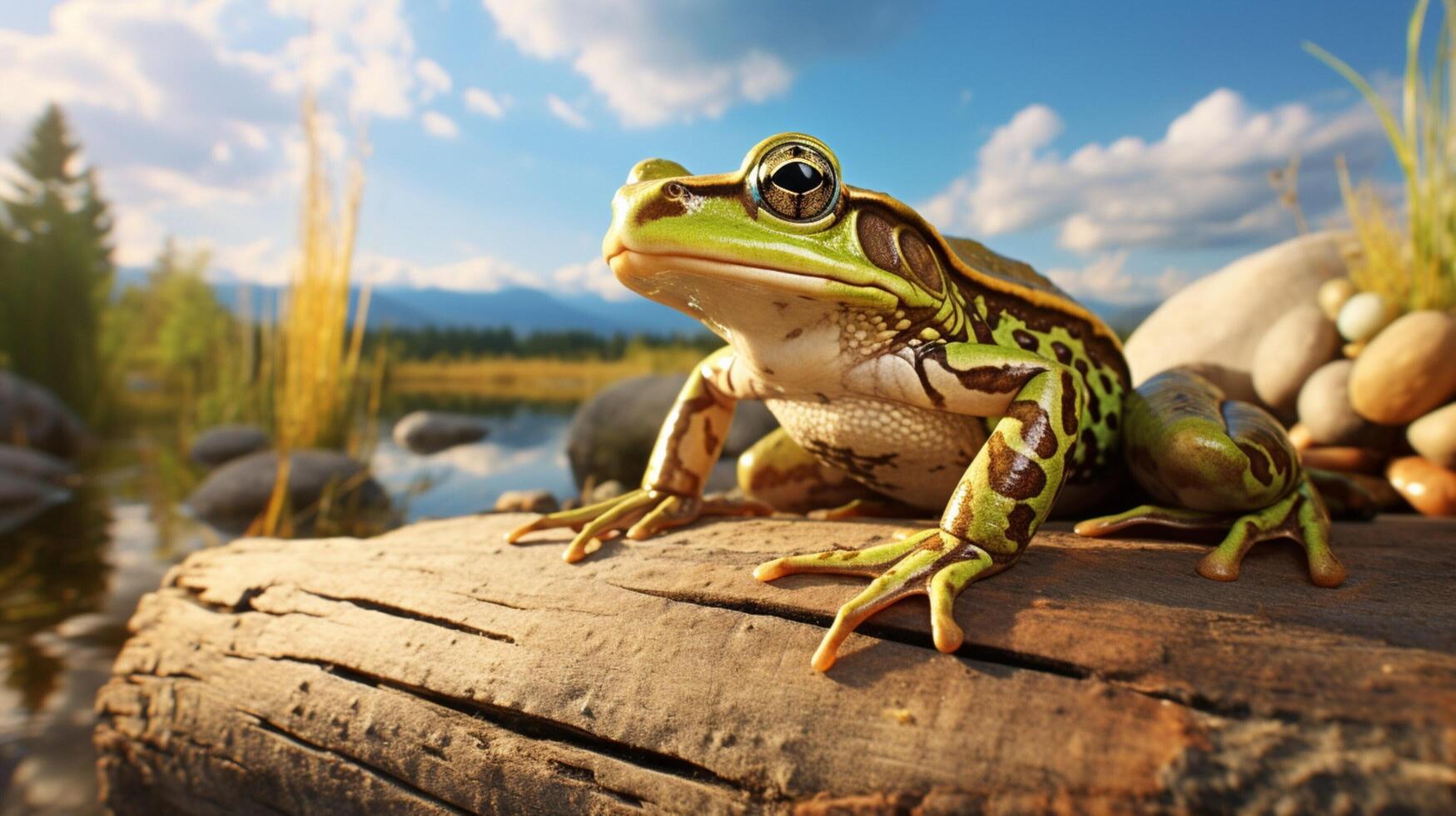 ai generiert Frosch hoch Qualität Bild foto