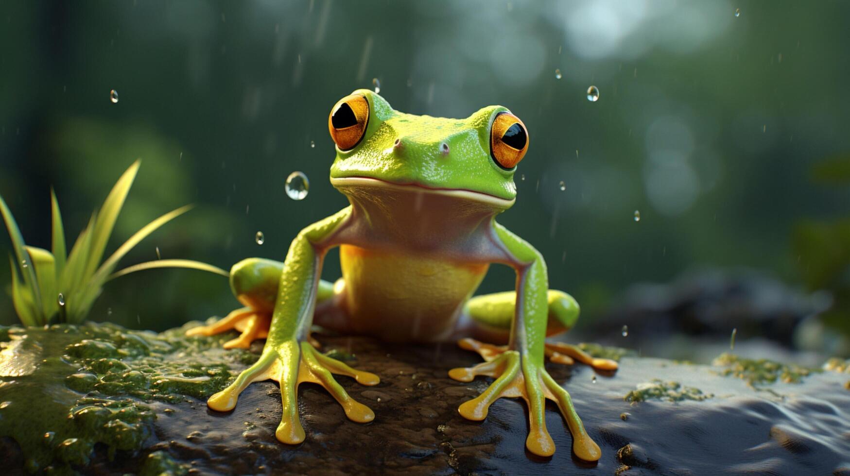 ai generiert Frosch hoch Qualität Bild foto