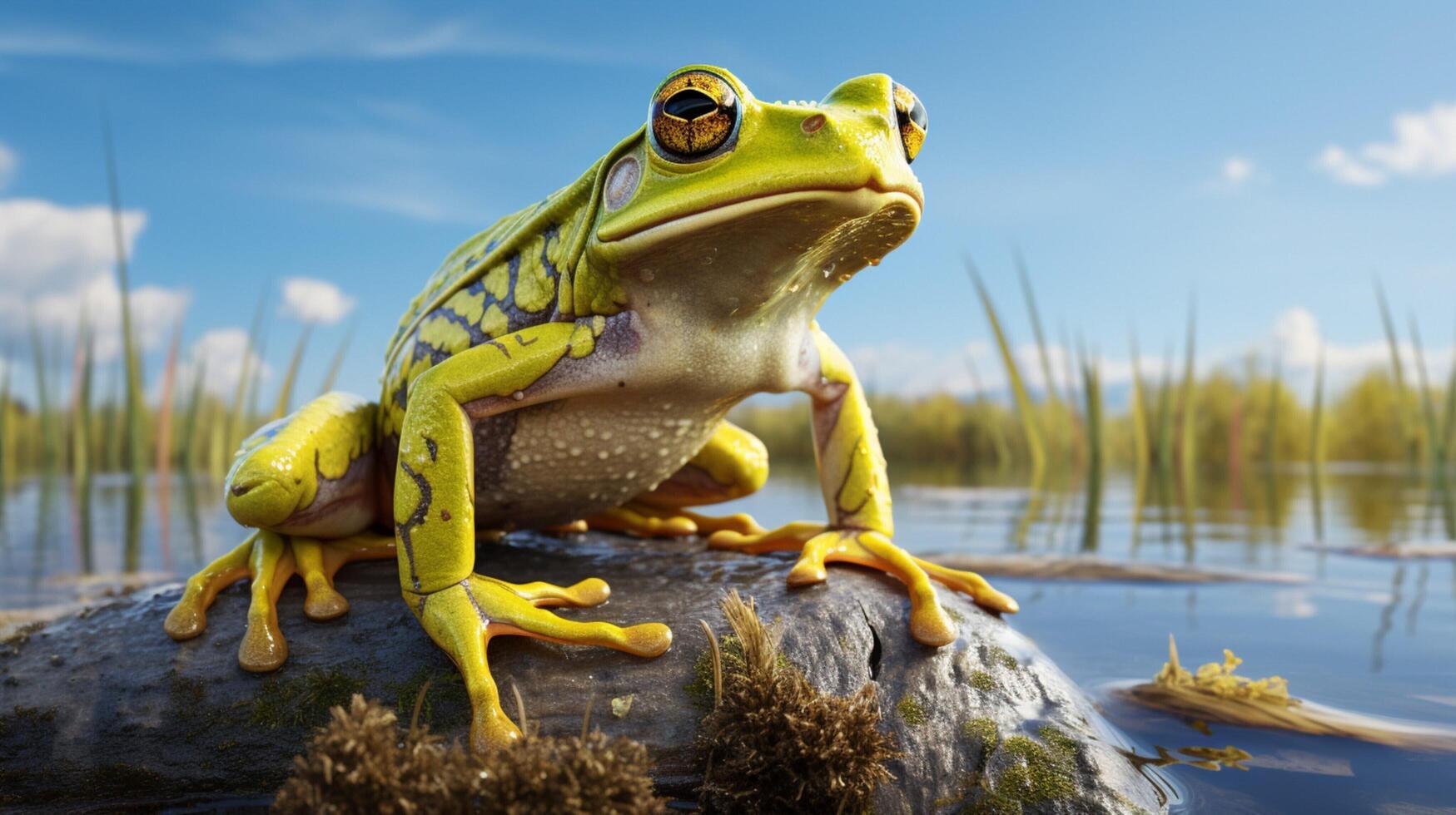 ai generiert Frosch hoch Qualität Bild foto