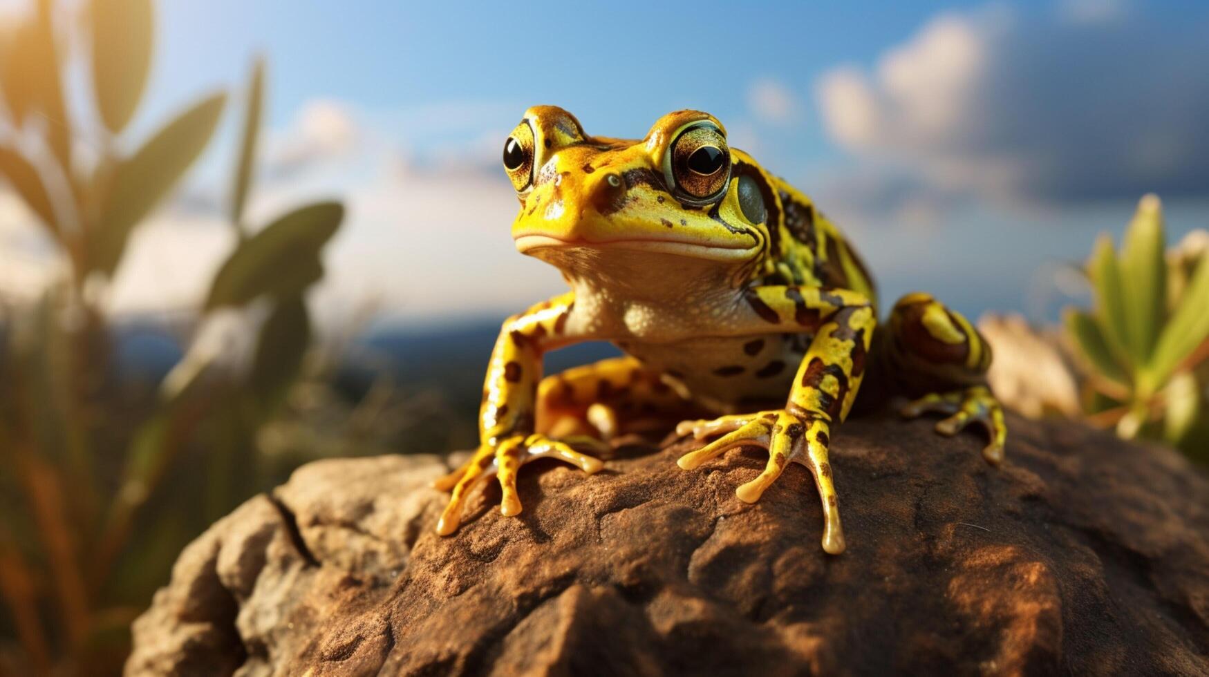 ai generiert Frosch hoch Qualität Bild foto