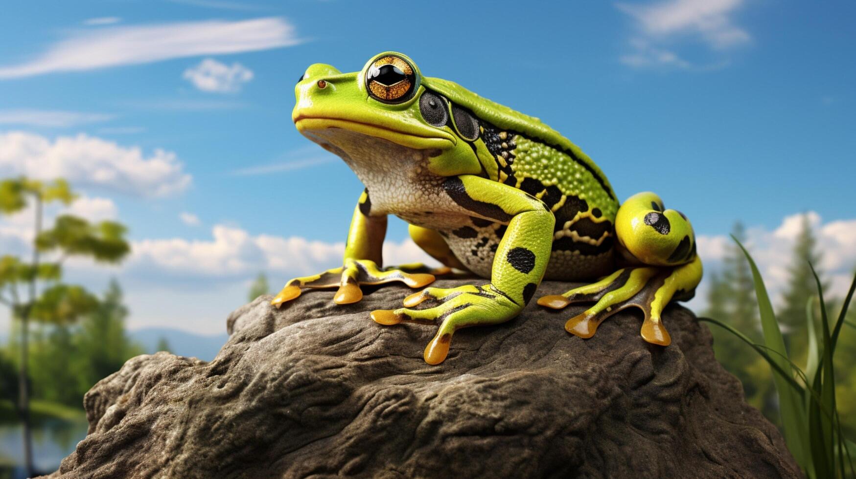 ai generiert Frosch hoch Qualität Bild foto