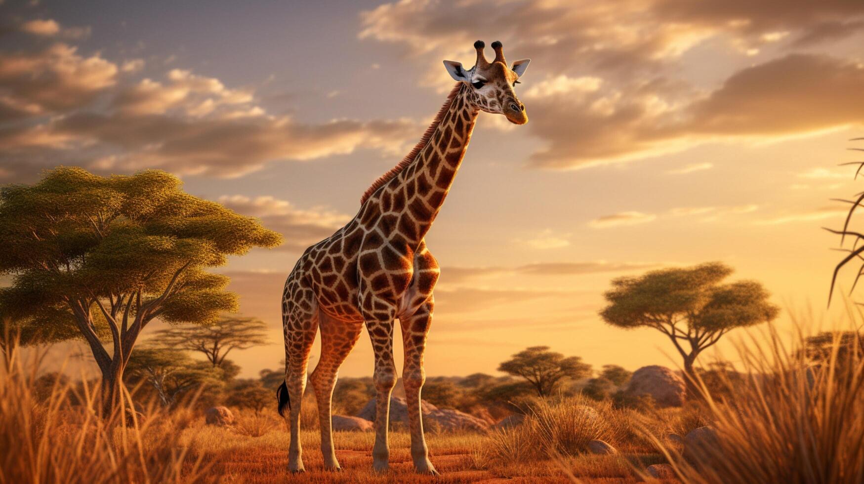 ai generiert Giraffe hoch Qualität Bild foto