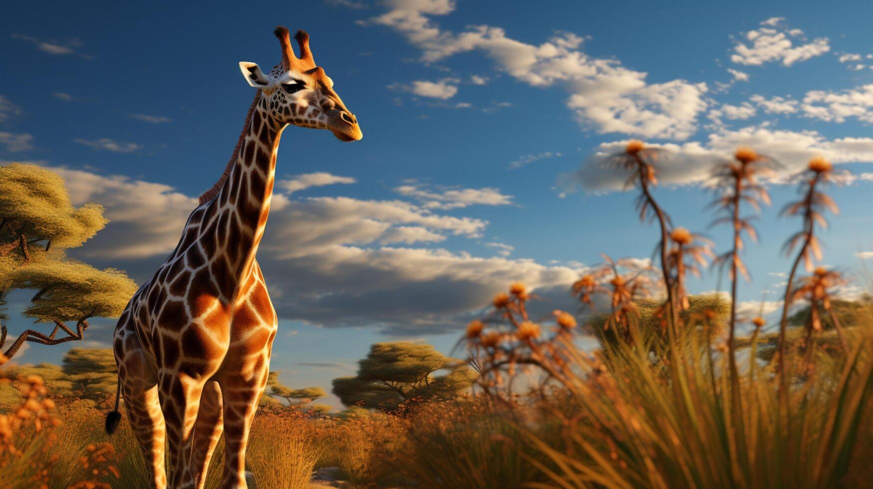 ai generiert Giraffe hoch Qualität Bild foto