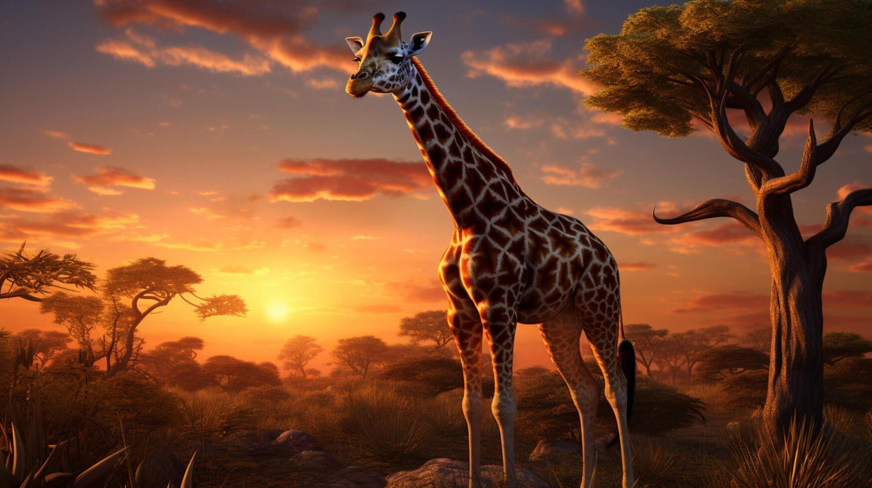 ai generiert Giraffe hoch Qualität Bild foto