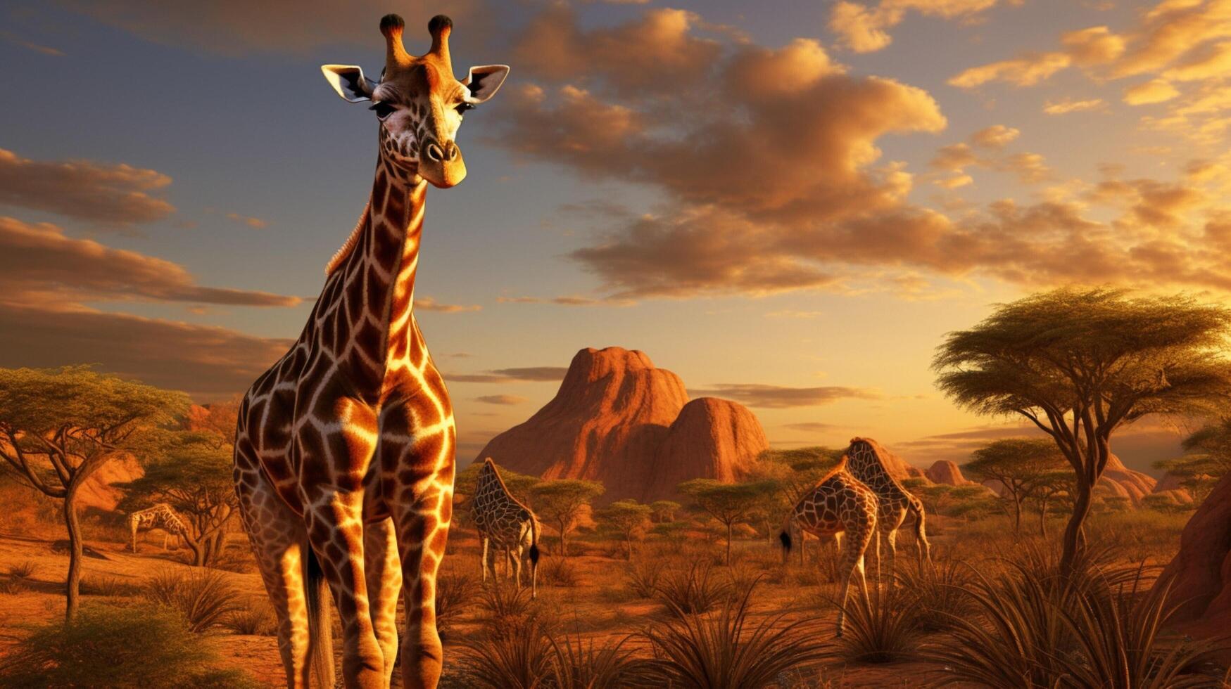 ai generiert Giraffe hoch Qualität Bild foto