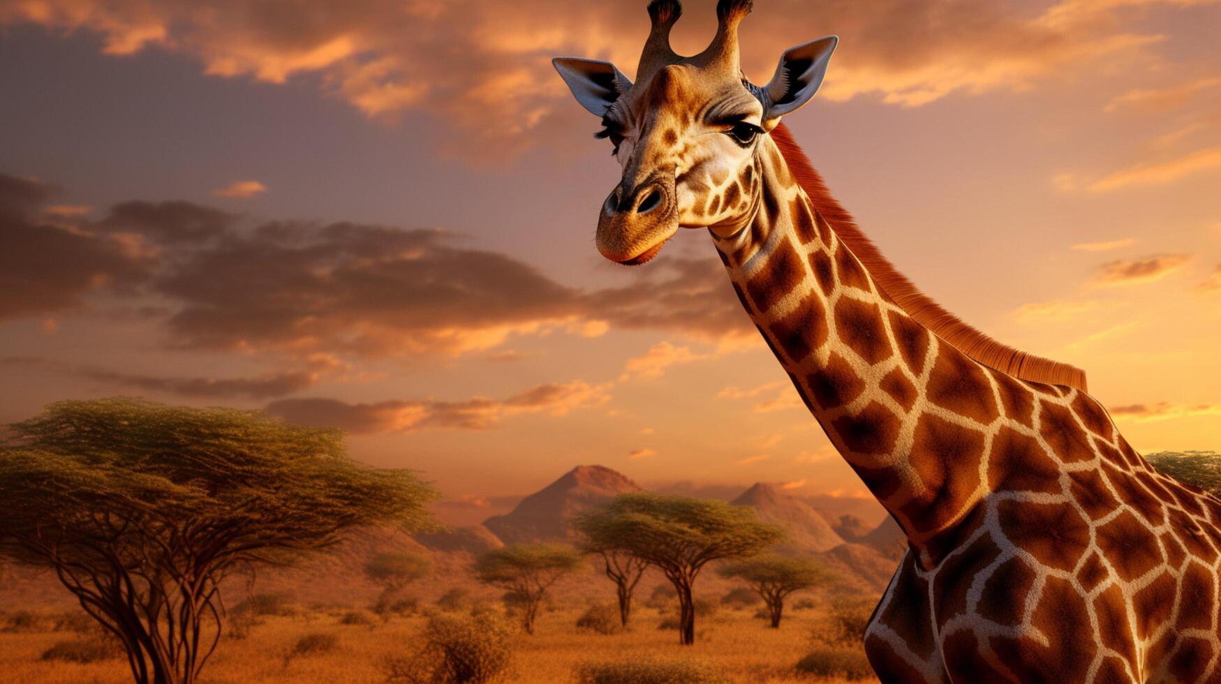 ai generiert Giraffe hoch Qualität Bild foto