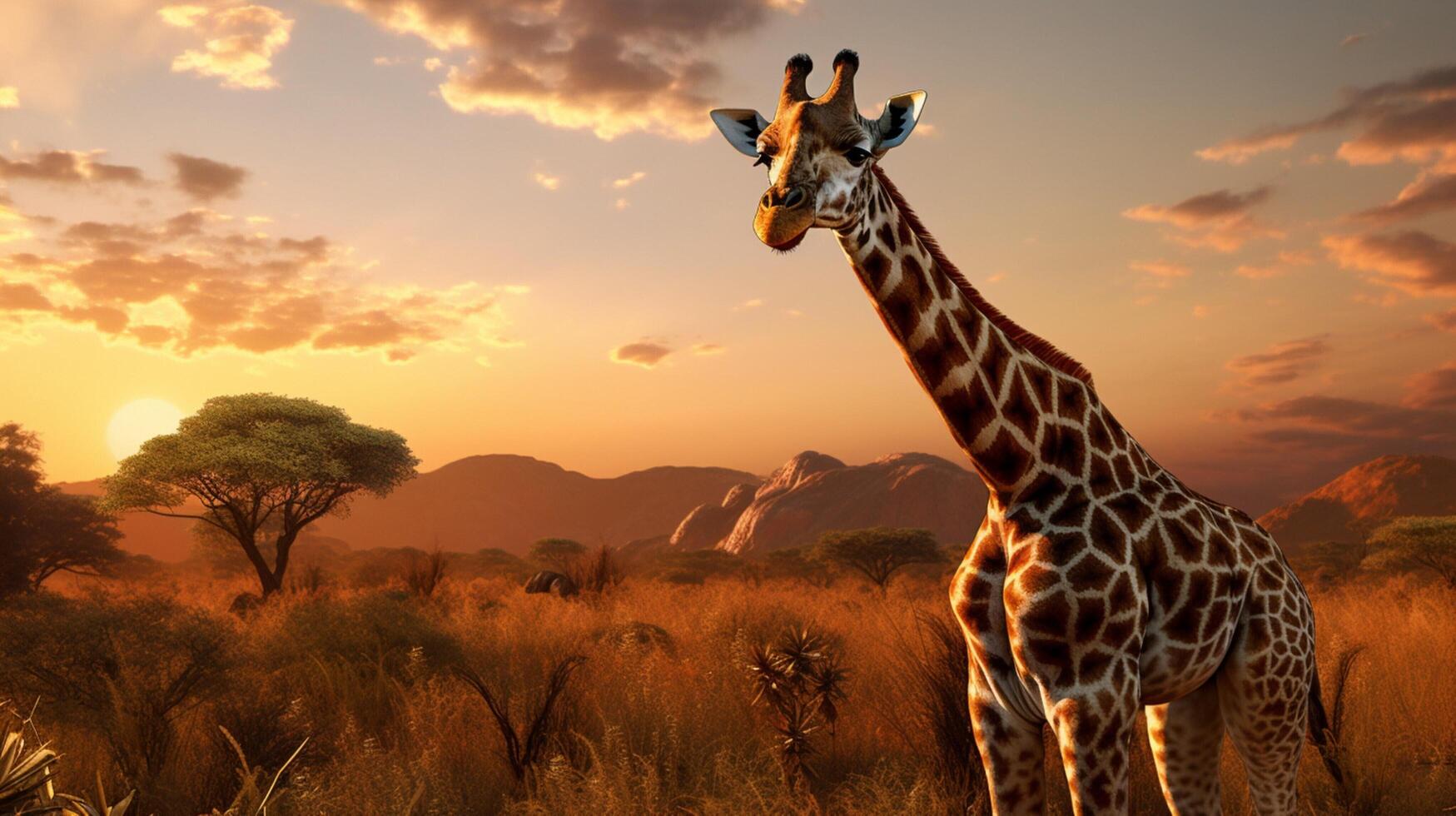 ai generiert Giraffe hoch Qualität Bild foto