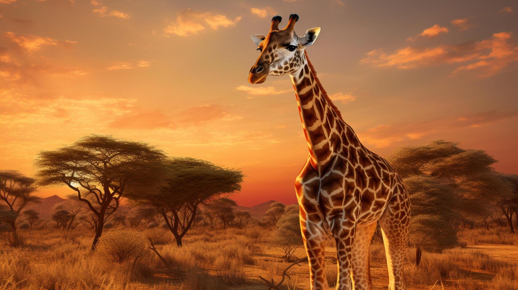 ai generiert Giraffe hoch Qualität Bild foto