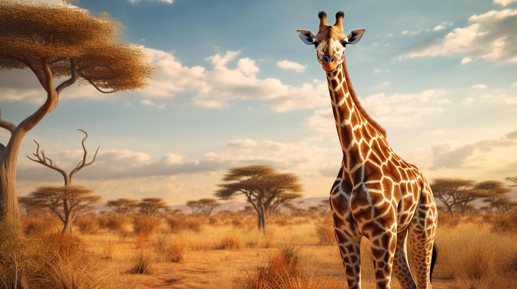 ai generiert Giraffe hoch Qualität Bild foto