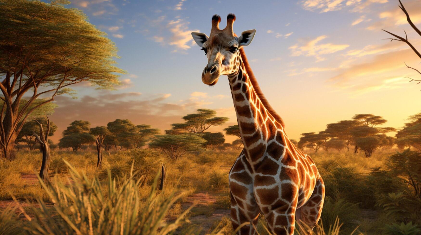 ai generiert Giraffe hoch Qualität Bild foto