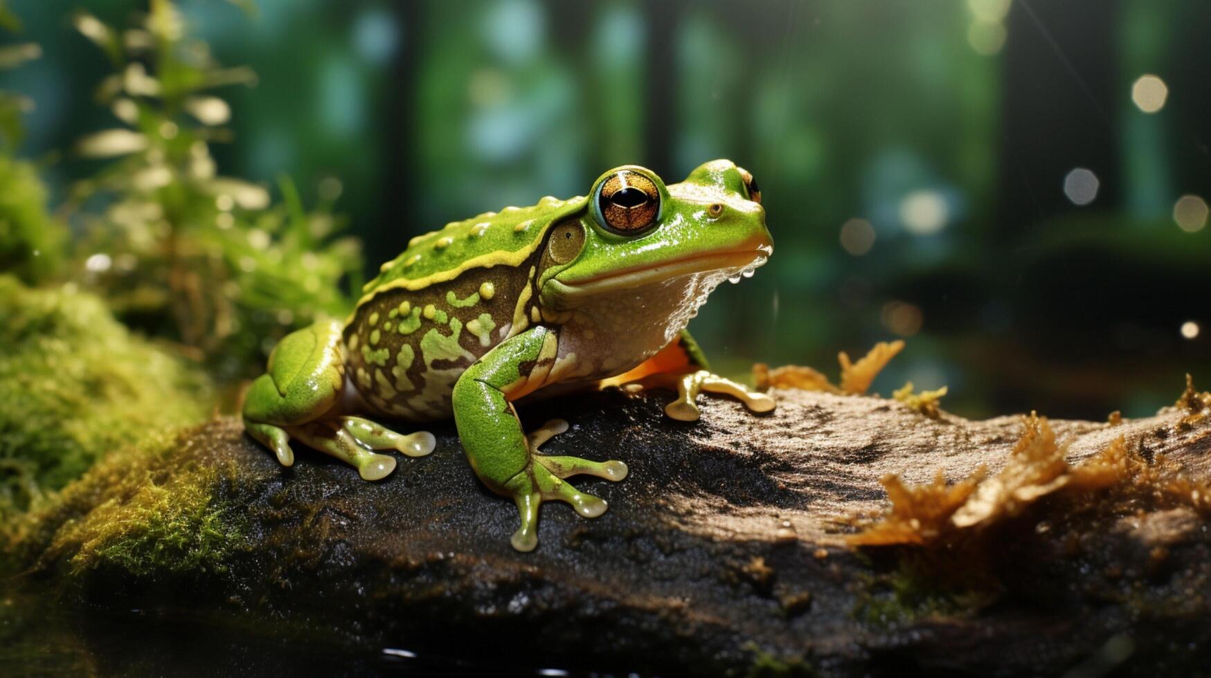 ai generiert Frosch hoch Qualität Bild foto