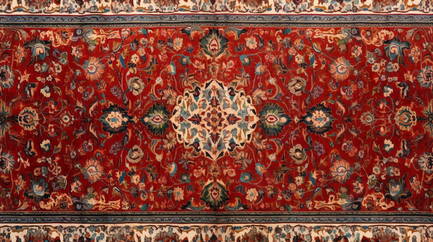 ai generiert persisch Teppich Texturen Hintergrund foto