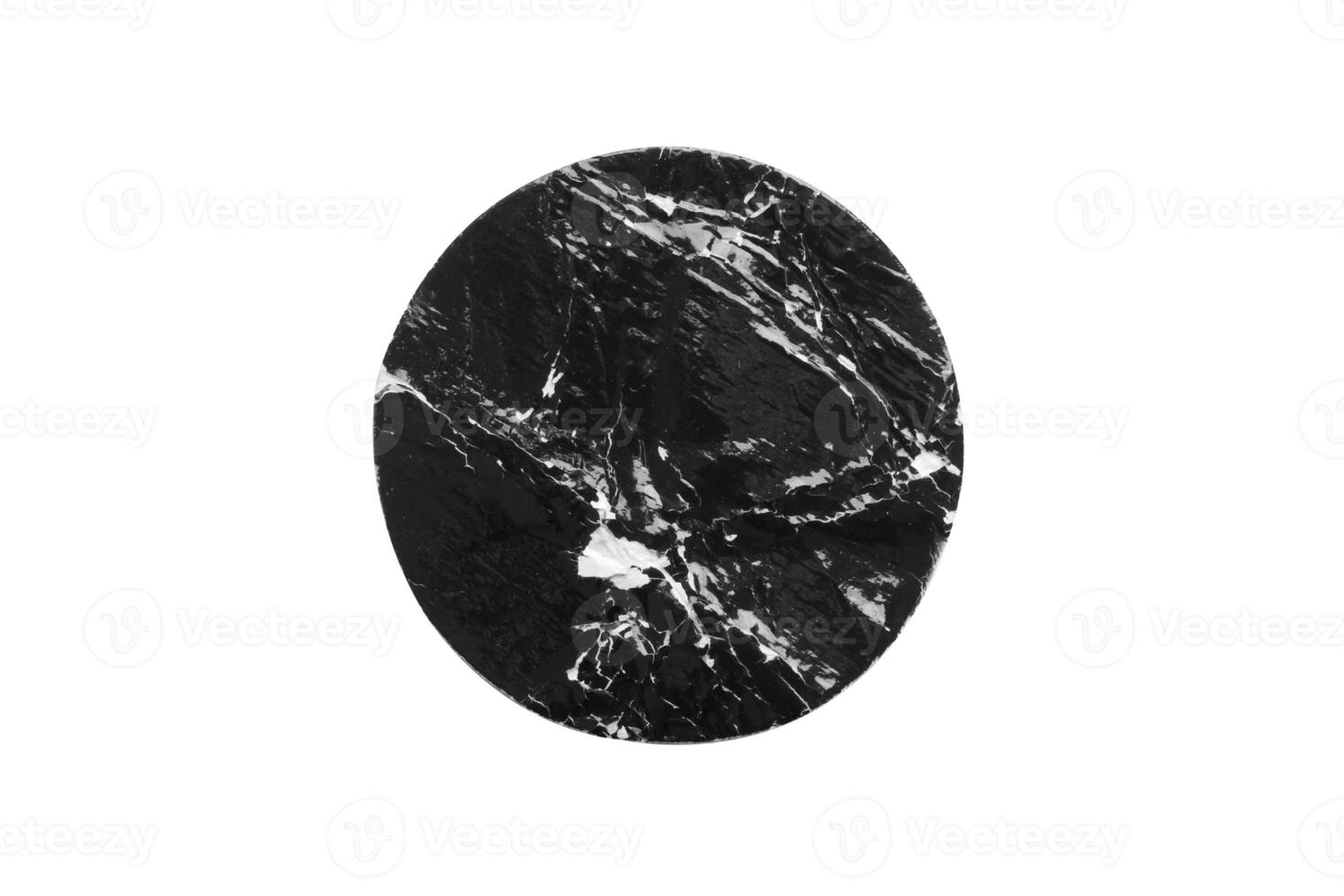 schwarz alt zerkratzt runden Papier Aufkleber isoliert auf Weiß Hintergrund foto