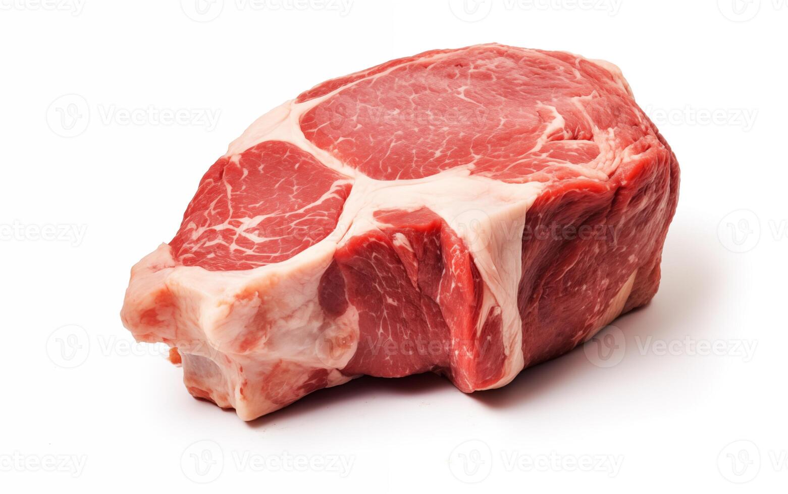 ai generiert Fleisch Kuh bereit mit Gemüse zum Kochen isoliert auf Weiß Hintergrund foto