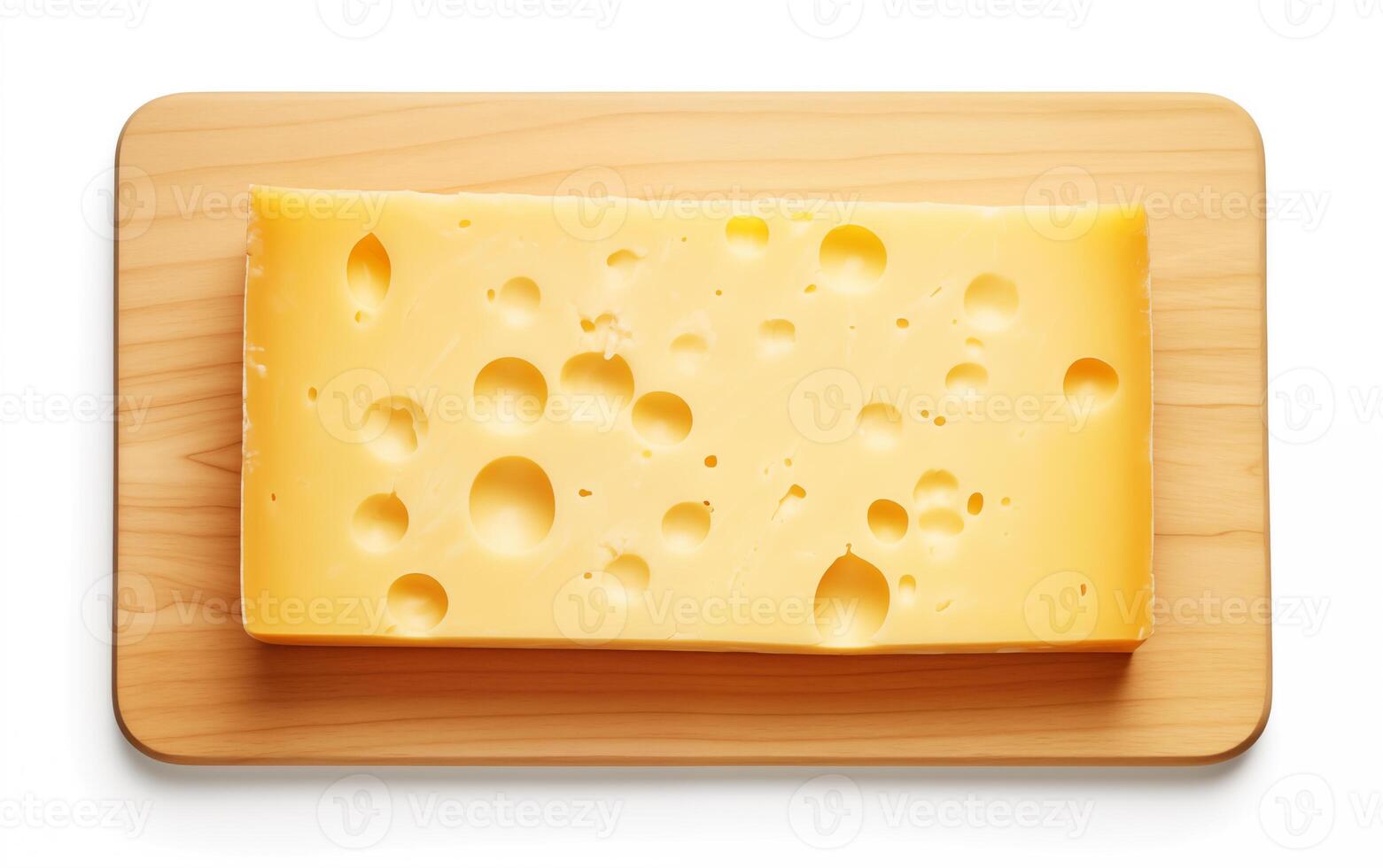 ai generiert lecker Käse Stücke isoliert auf Weiß Hintergrund foto