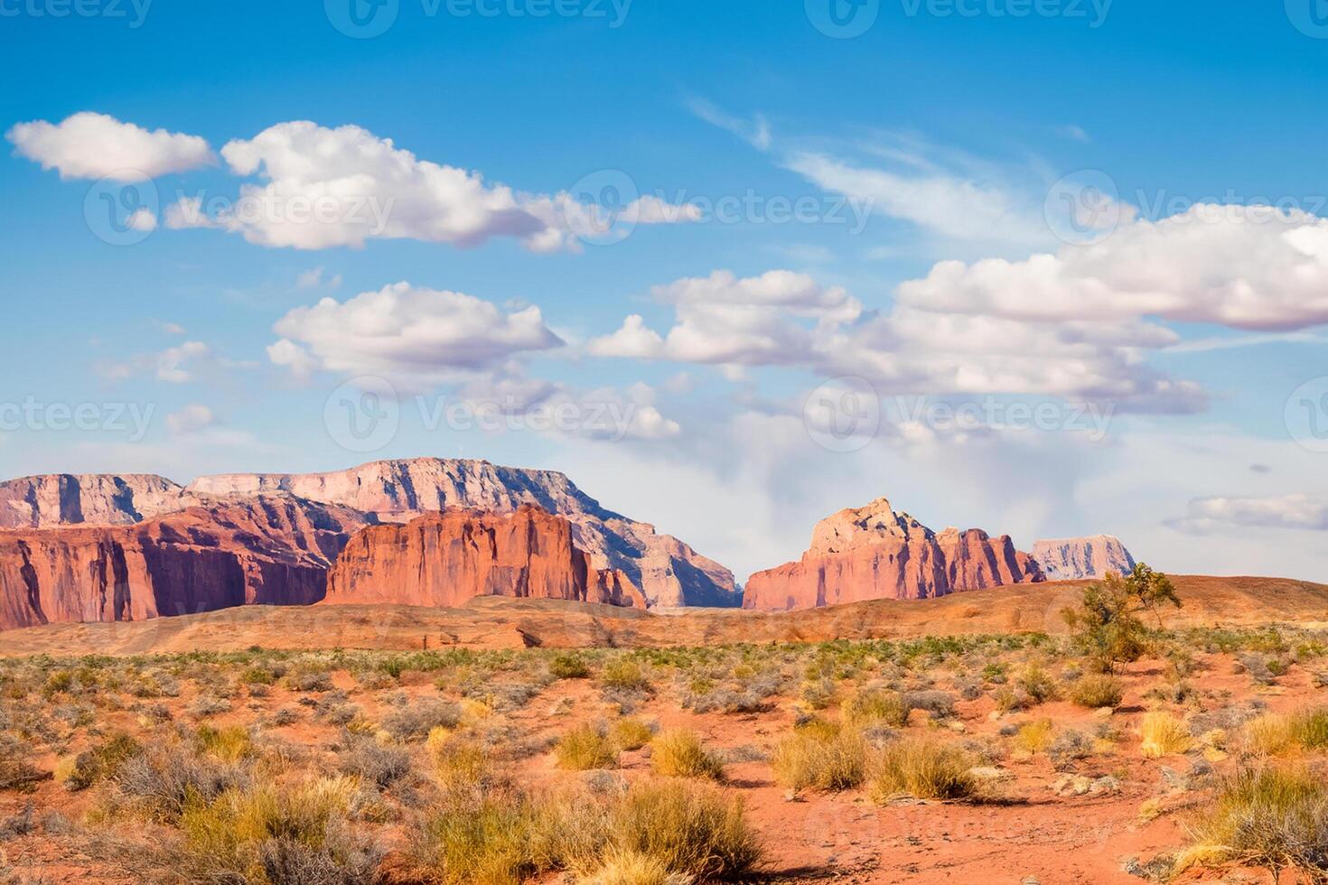 ai generiert Wüste Landschaft Hintergrund foto