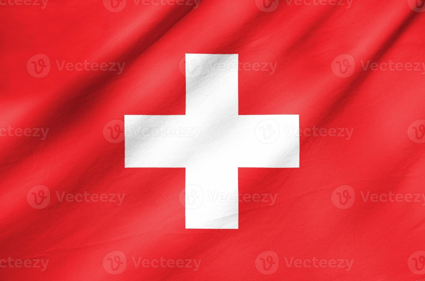 Stoffflagge der Schweiz foto